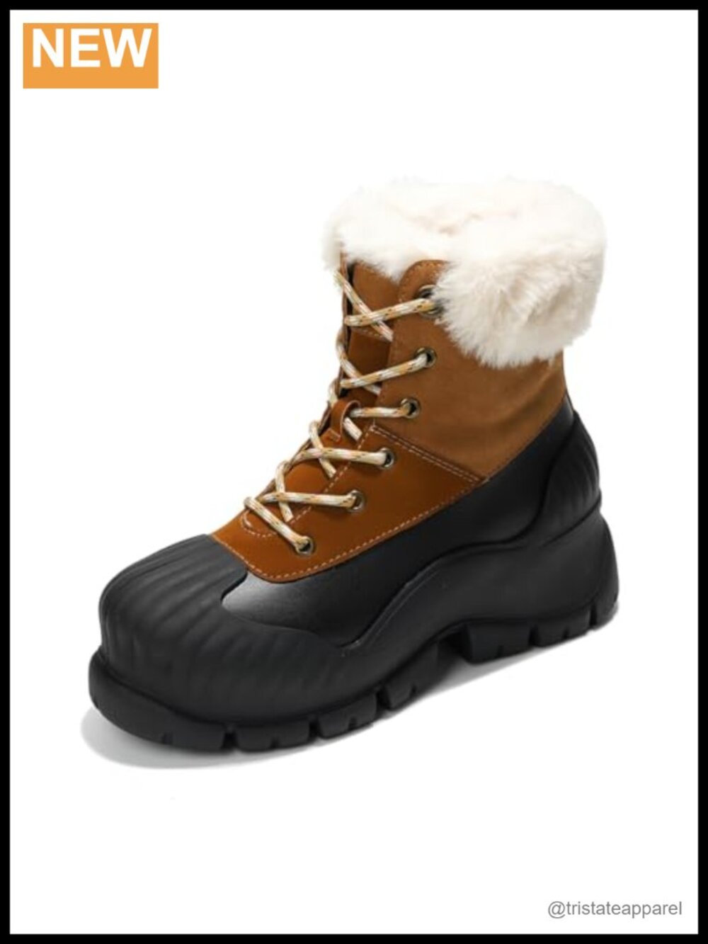 Waterproof Genuine Leather Snow Boots Women's Mid Heel Memory Foam Fur Lined